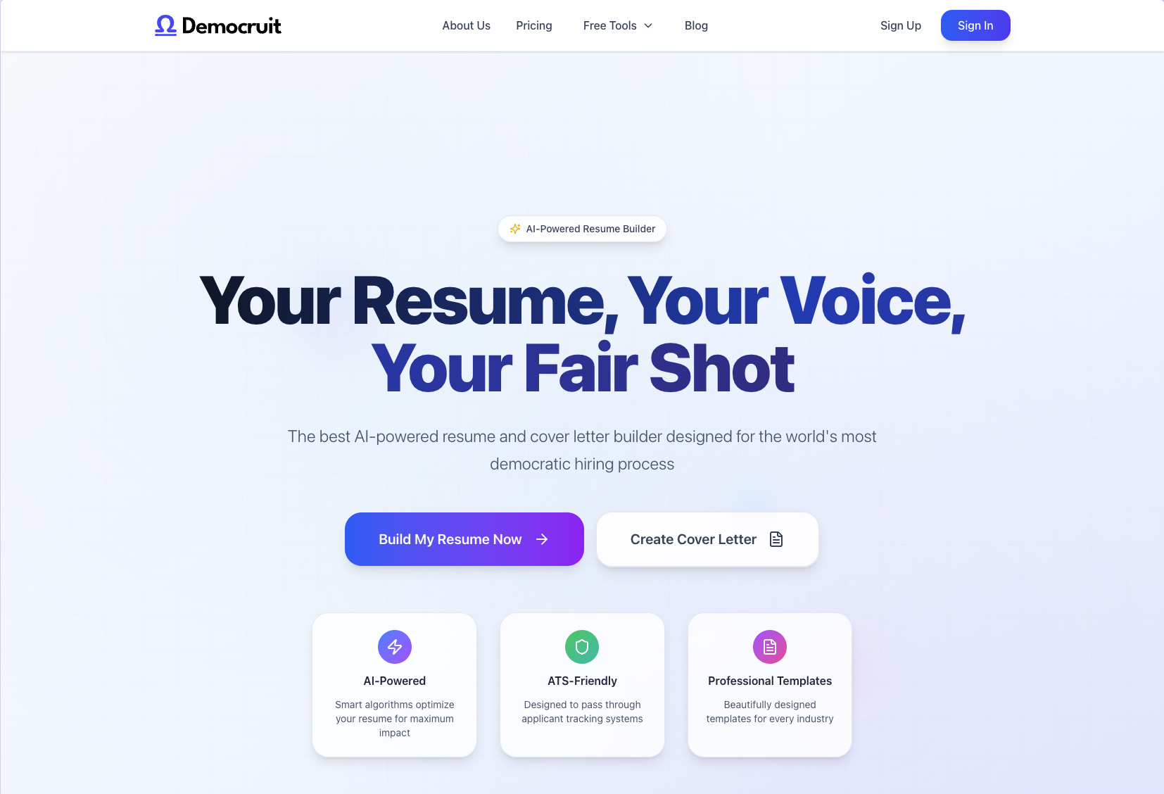 Democruit screenshot